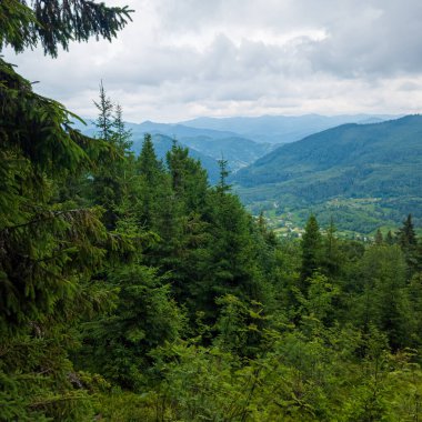 Dağın tepesinden güzel manzara