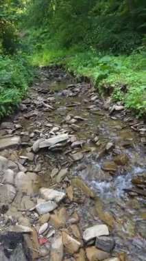 Nehir dereden akıyor.