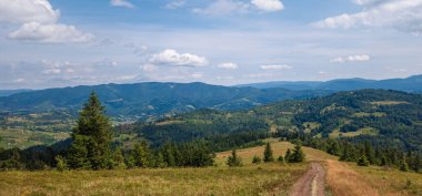 Yaz mevsiminde Karpat dağlarının güzel manzarası.