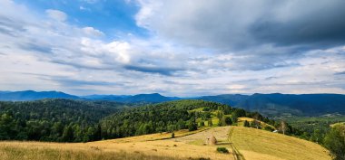 Güzel bir köyle yaz manzarası