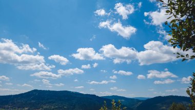 beautiful mountain scenery with clouds