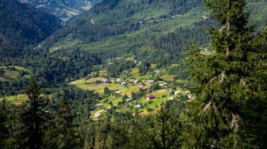 Avusturya 'daki köyün güzel bir manzarası.