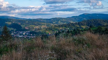 Karpat dağlarının güzel manzarası, yaz zamanı.