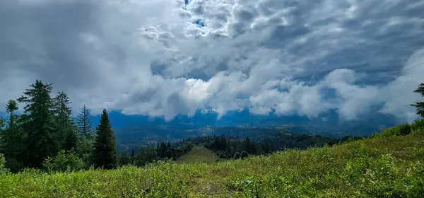 stock image beautiful landscape with mountain and clouds