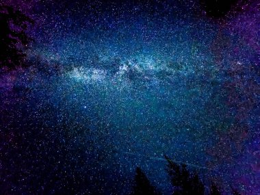 Gece gökyüzünde Samanyolu Galaksisi.