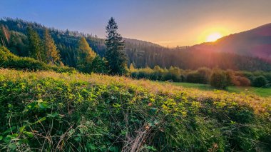 Dağlarda güzel bir gün batımı