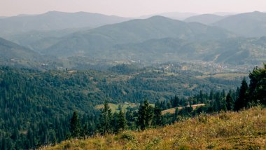 Güzel dağ manzarası. Karpat Dağları