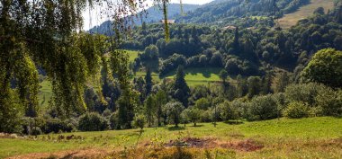 Güzel dağ köyü manzarası