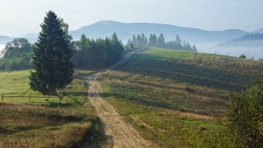 güzel sonbahar yatay, dağ yolu