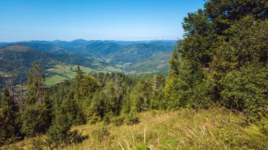 Karpatlar 'ın tepesinden manzara, Ukrayna.
