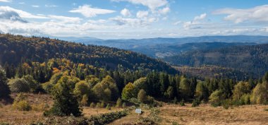 Sonbahar dağ manzarası, Karpatlar.