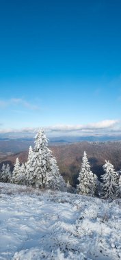 Czech Cumhuriyeti dağlarında kış mevsimi
