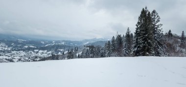 Karlı güzel dağ manzarası