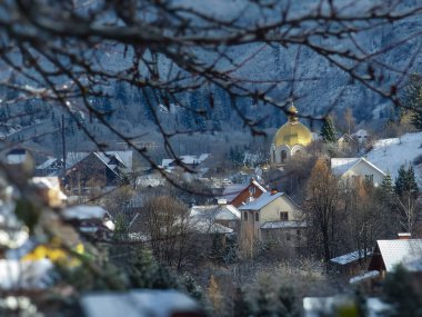 Koenigssee köyünün manzarası
