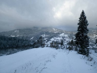 Kışın karlı dağları