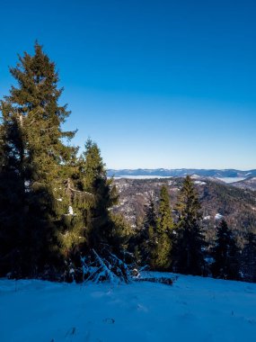 Bulgaristan 'ın Sofya Şehir Bölgesi Vitosha Dağı kış manzarası