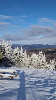 Karlı dağlarda kış manzarası