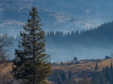 Dağlık bir manzaranın güzel bir görüntüsü.