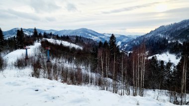 Karpat dağlarında bir kış dağı