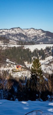 Kudüs 'ün eski köyünün kışın manzarası