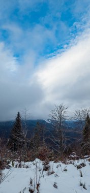 Dağlarda kış manzarası