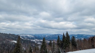 Karpatya 'daki güzel kış dağları