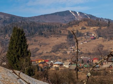 Romanya 'nın Ceceu, ceceu, ceu bölgesinin kış manzarası