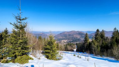 Malvitsa Dağı, Vitosha Dağı, Sofia, Bulgaria 'nın muhteşem kış manzarası.
