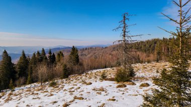 Vitosha Dağı 'nın kış manzarası, Sofya Şehir Bölgesi, Bulgaristan