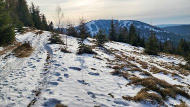 Karlı güzel dağ manzarası