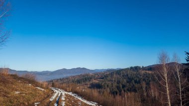 Bol karlı güzel kış manzarası