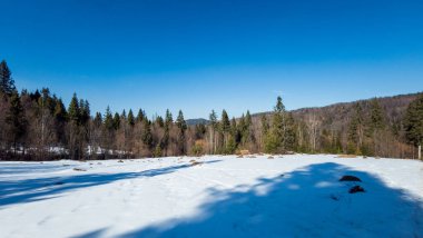 Urallar dağlarında kış manzarası