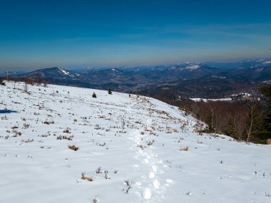 Vitosha Dağı 'nın kış manzarası, Sofya Şehir Bölgesi, Bulgaristan