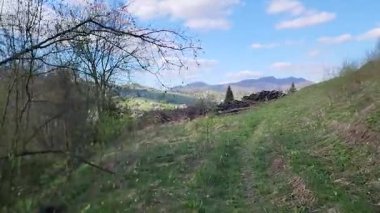 Güzel dağ manzarası. Doğal arkaplan