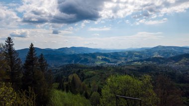 Güneşli bir günde Karpat Dağları 'nın güzel yaz manzarası, Ukrayna