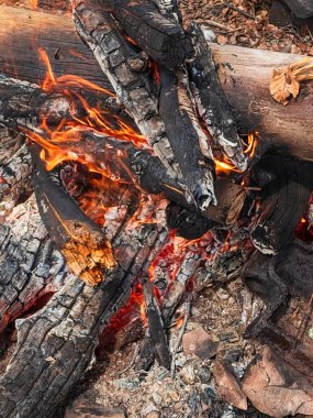 ateş ve ahşap arka plan