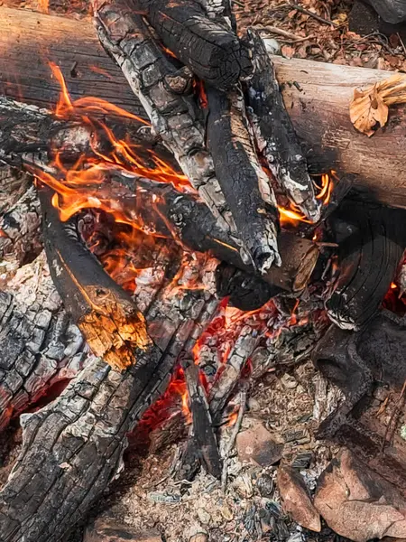 ateş ve ahşap arka plan