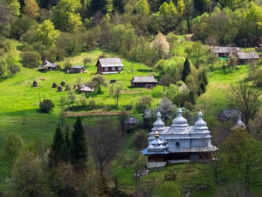 Ukrayna köyünün güzel manzarası. doğa bileşimi
