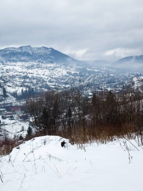 Kışın karlı manzarası