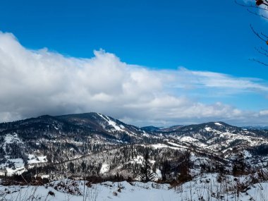 Dağlarda güzel bir kış manzarası