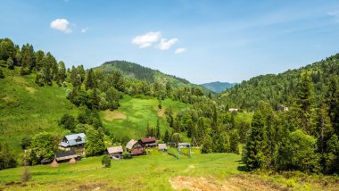 Karpatya köyündeki güzel yaz manzarası