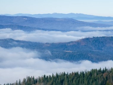 Sonbahar mevsiminde Karpatların güzel manzarası.