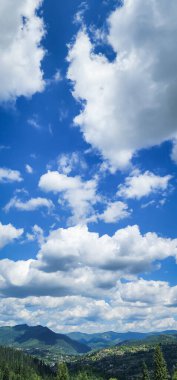 Ormanın üzerinde güzel bulutlar