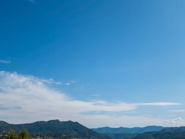 Bulutlu ve güneşli mavi gökyüzü