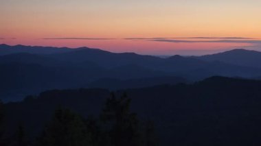 Ormanın üzerinde gün batımı
