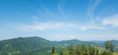 Karpatlar 'ın dağlarındaki Karpat manzarası.