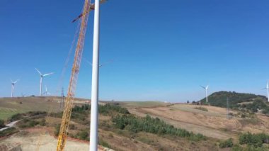 Yapım aşamasında Rüzgar Türbini havadan görünümü