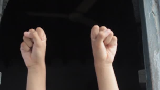 Hands Coming Showing Sign Language Nothing Hands Sign Language Black — Stock videók