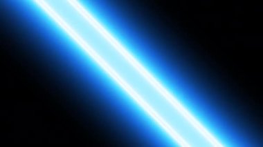 Glowing neon light blue colored line stripes on black background in high resolution. Retro motion graphic in 4K 60FPS.