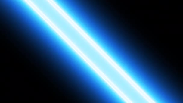 Glowing Neon Light Blue Colored Line Stripes Black Background High — стоковое видео